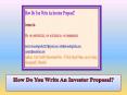 How Do You Write An Investor Proposal? PowerPoint PPT Presentation