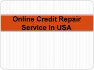 Online Credit Repair Service in USA