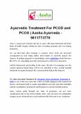 Ayurvedic Treatment For PCOD and PCOS | Aasha Ayurveda - 9811773770