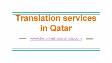 Translation services in Qatar