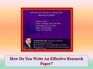 How Do You Write An Effective Research Paper?