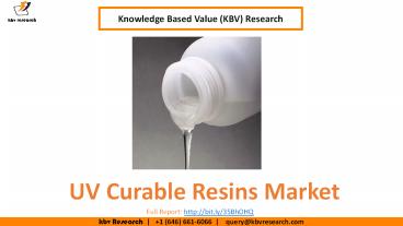 UV Curable Resins Market