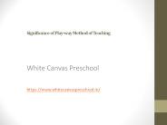Significance of Play-way Method of Teaching