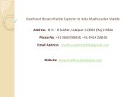 Rainforest Brown Marble Exporter in India Madhusudan Marble