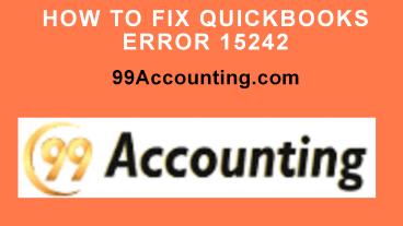 Quickbooks Error 15242