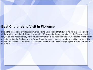 Best churches in Florence (1)