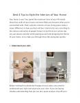 Best 4 Tips to Style the Interiors of Your Home PowerPoint PPT Presentation
