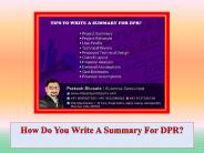 How Do You Write A Summary For DPR?