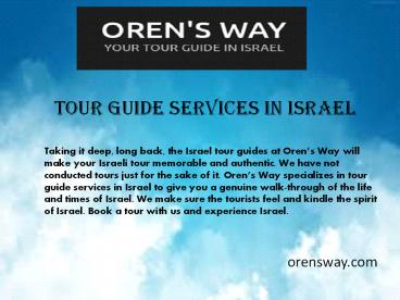 Orensway.com - Tour Guide Services in Israel