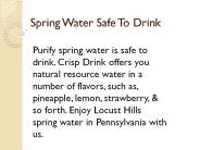 Purified Spring Water is Safe to Drink