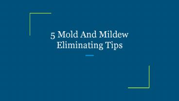 5 Mold And Mildew Eliminating Tips