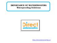 IMPORTANCE OF WATERPROOFING
