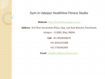 Gym in Udaipur Healthline Fitness Studio