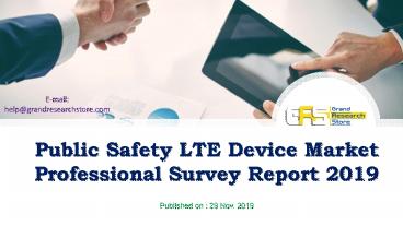 Public safety lte device market professional survey report 2019