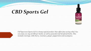 Ojai Energetics CBD Sports Gel - 100mg CBD Per Bottle | Sunnyy