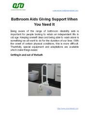 Bathroom Aids Giving Support When You Need It