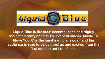 Los Angeles Wedding Bands Music - Liquid Blue