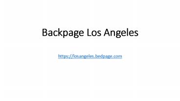 Backpage Los Angeles