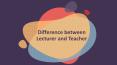 Difference Between Teacher and Lecturer PowerPoint PPT Presentation