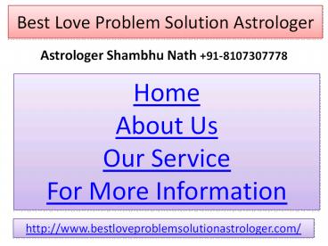 World Best Love Problem Solution Astrologer Shambhu Nath Shastri