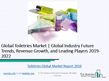 Global Toiletries Market Report 2019