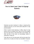 How to Select Laser Cutter for Signage Business PowerPoint PPT Presentation