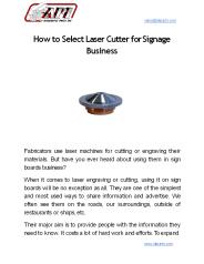 How to Select Laser Cutter for Signage Business