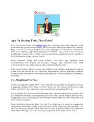 Mengenal Strategi Pivot Point