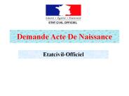 Demande Acte De Naissance | Etat Civil Official