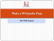 Make a Wikipedia Page | The Wiki Expert