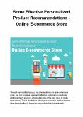 Some Effective Personalized Product Recommendations - Online E-commerce Store PowerPoint PPT Presentation
