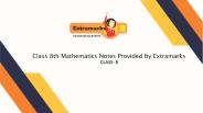 Class 8th Mathematics Notes Provided by Extramarks