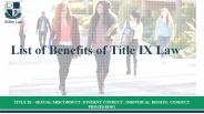 List of Benefits of Title IX Law