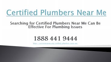 Certified Plumbers Near Me