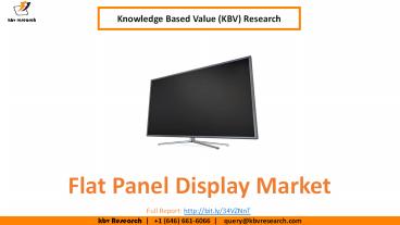 Flat Panel Display Market Size- KBV Research