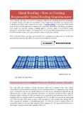 Metal Roofing - How to Finding Responsible Metal Roofing Manufacturer PowerPoint PPT Presentation