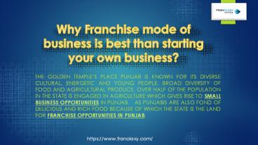 Business Franchise Opportunities in Punjab