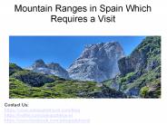 Mountain Ranges in Spain Which Requires a Visit
