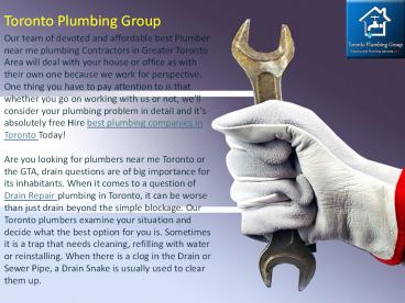 Toronto Plumbing and Drain Repair Services in Mississauga, Etobicoke, Scarborough