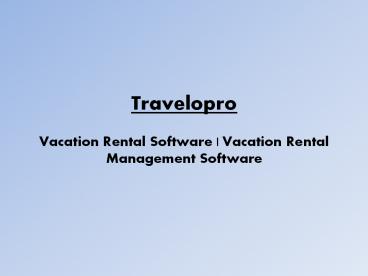 Vacation Rental Management Software