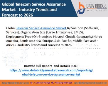 Telecom Service Assurance Market