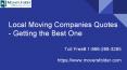 Local Moving Companies Quotes - Getting the Best One PowerPoint PPT Presentation