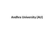 Andhra University (AU), Visakhapatnam