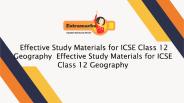  Effective Study Materials for ICSE Class 12 Geography