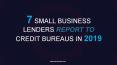 7 Small Business Lenders Report To Credit Bureaus in 2019 PowerPoint PPT Presentation