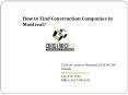 How to Find Construction Companies in Montreal? PowerPoint PPT Presentation