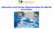 Education and Career Opportunities for Sterile Technician