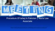 Procedure Of Talaq In Pakistan
