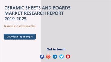 Ceramic Sheets and Boards Market Research Report 2019-2025